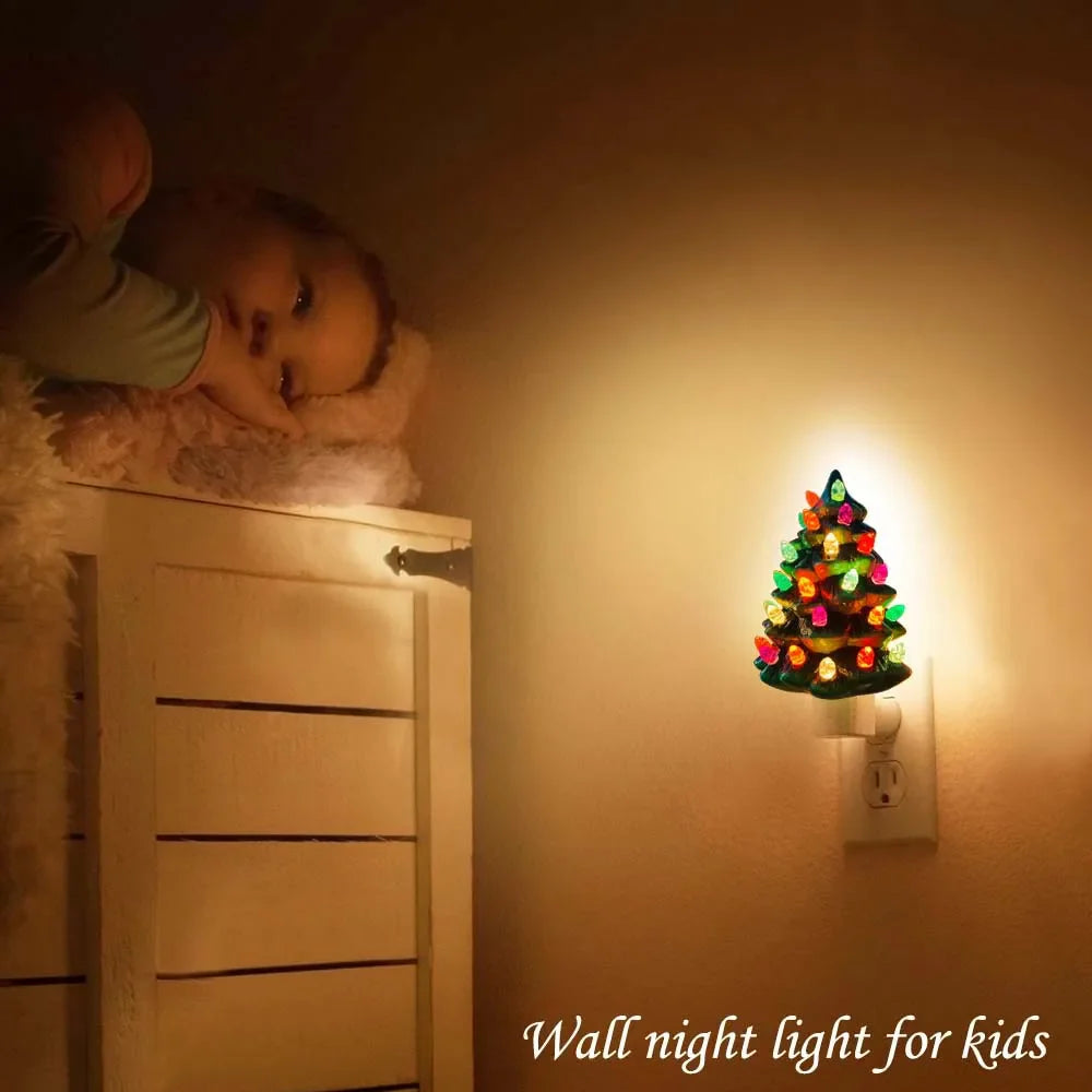 Ceramic Christmas Tree Night Light - Festive Decoration for Your Home