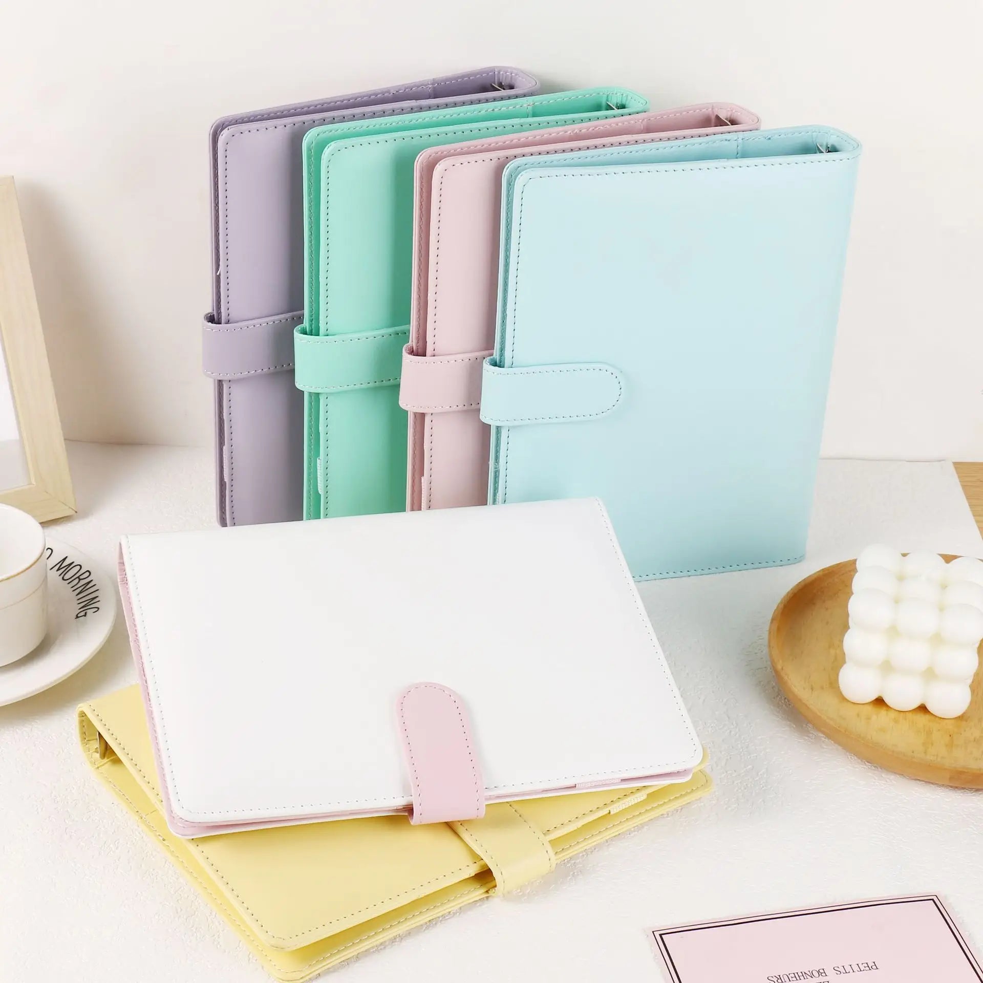 A5 PU Leather Binder in Macaron Colours | Planner | DIY Photo Album and Agenda in One