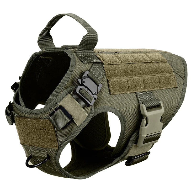 TacticalElite K9 Harness and Lead Set - Military-Style Harness for Large Dogs with Training Lead