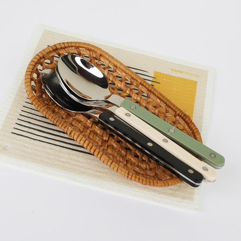 24-Piece Stainless Steel Cutlery Set with Engraved Design – BistroLine