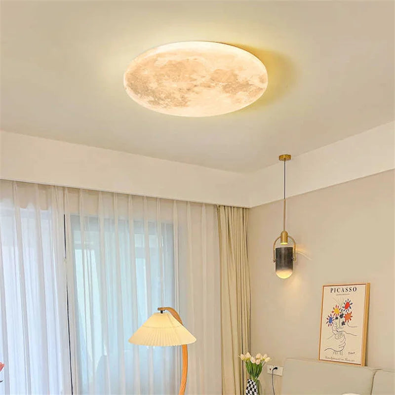 MoonAura Moon LED Lamp | Dimmable | Ø26-40 cm | Colour Change with Remote Control | Suitable for Bedroom, Hall & Bathroom | Modern Minimalist Style | Energy Efficient | Easy Installation