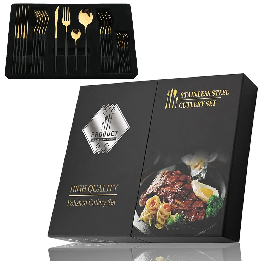 Golden Luxury Cutlery Set - For an Elegant Table Setting
