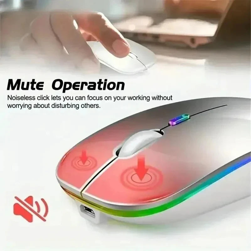 GameCore Wireless Mouse Rechargeable LED Backlight Dual Mode | Wireless Mouse | Bluetooth & 2.4GHz Receiver for Laptop, PC & Gaming