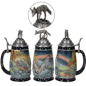 Beer Mug with Relief & Pewter Lid (0.8 L) – Bavaria Mug Oktoberfest 2025