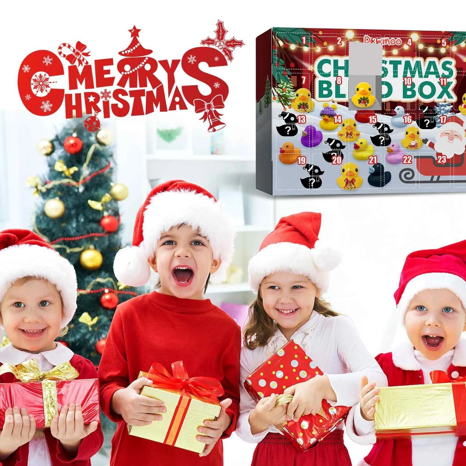 JoySpritz Christmas Duck Calendar | Festive Rubber Ducks with Unique Holiday Designs