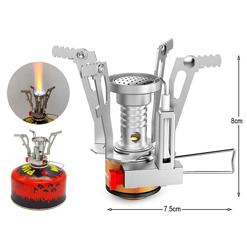 Portable Outdoor Camping Gas Stove: Aluminium Alloy Ultra-Light Camp Stove for Picnic Cooking - Essential Camping Accessory for Survival Stove