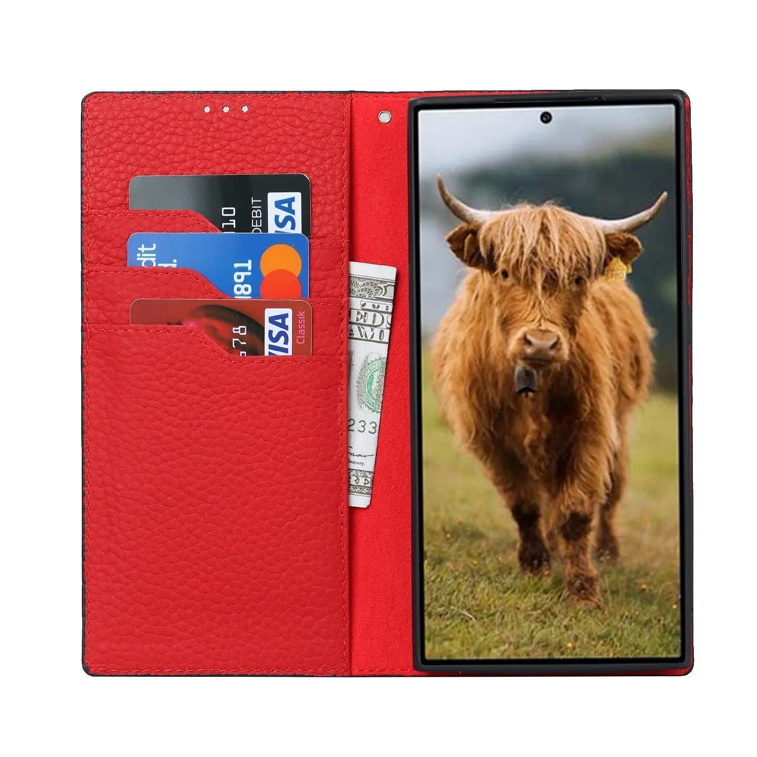 Sandsberg Genuine Leather Wallet Case for Samsung Galaxy S23 Ultra