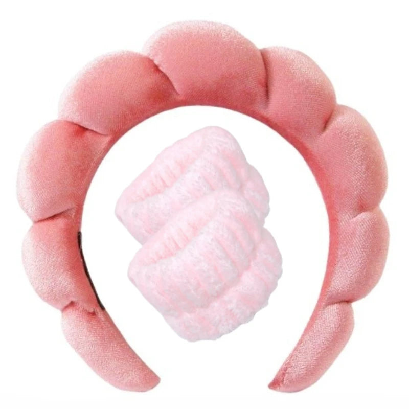 Plush Spa Headband & Wristband Set - Fluffiea