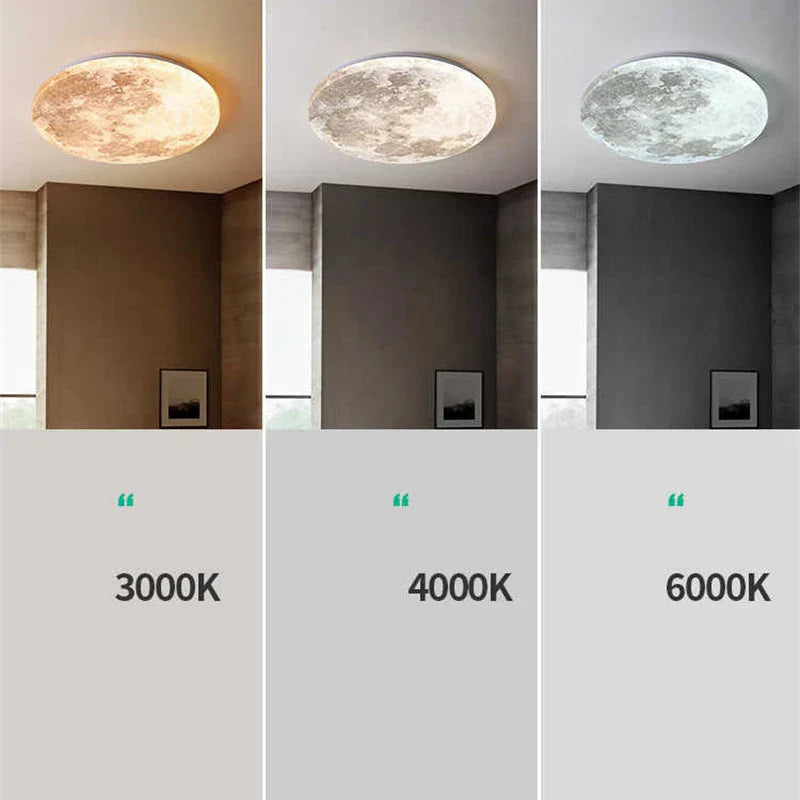 MoonAura Moon LED Lamp | Dimmable | Ø26-40 cm | Colour Change with Remote Control | Suitable for Bedroom, Hall & Bathroom | Modern Minimalist Style | Energy Efficient | Easy Installation