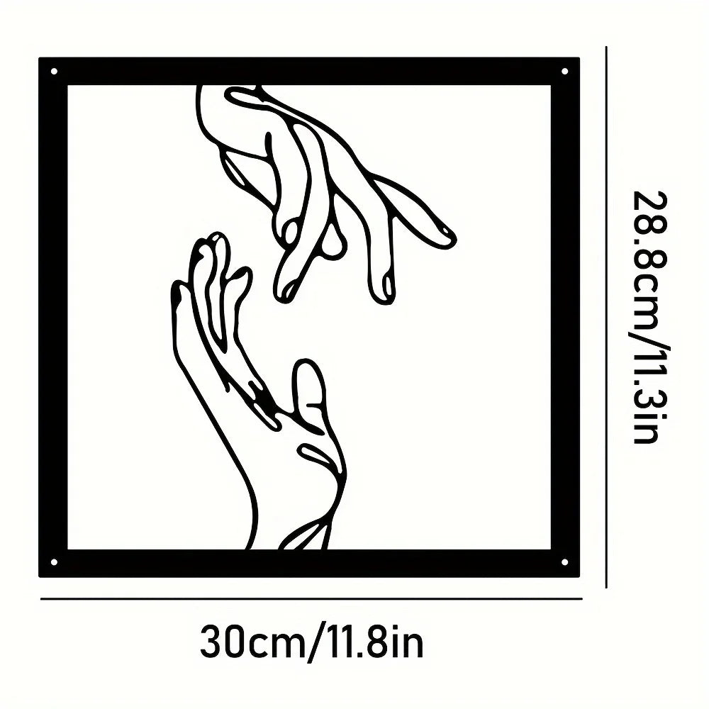 Connected Hands Metal Wall Decoration – Minimalist and Unifying