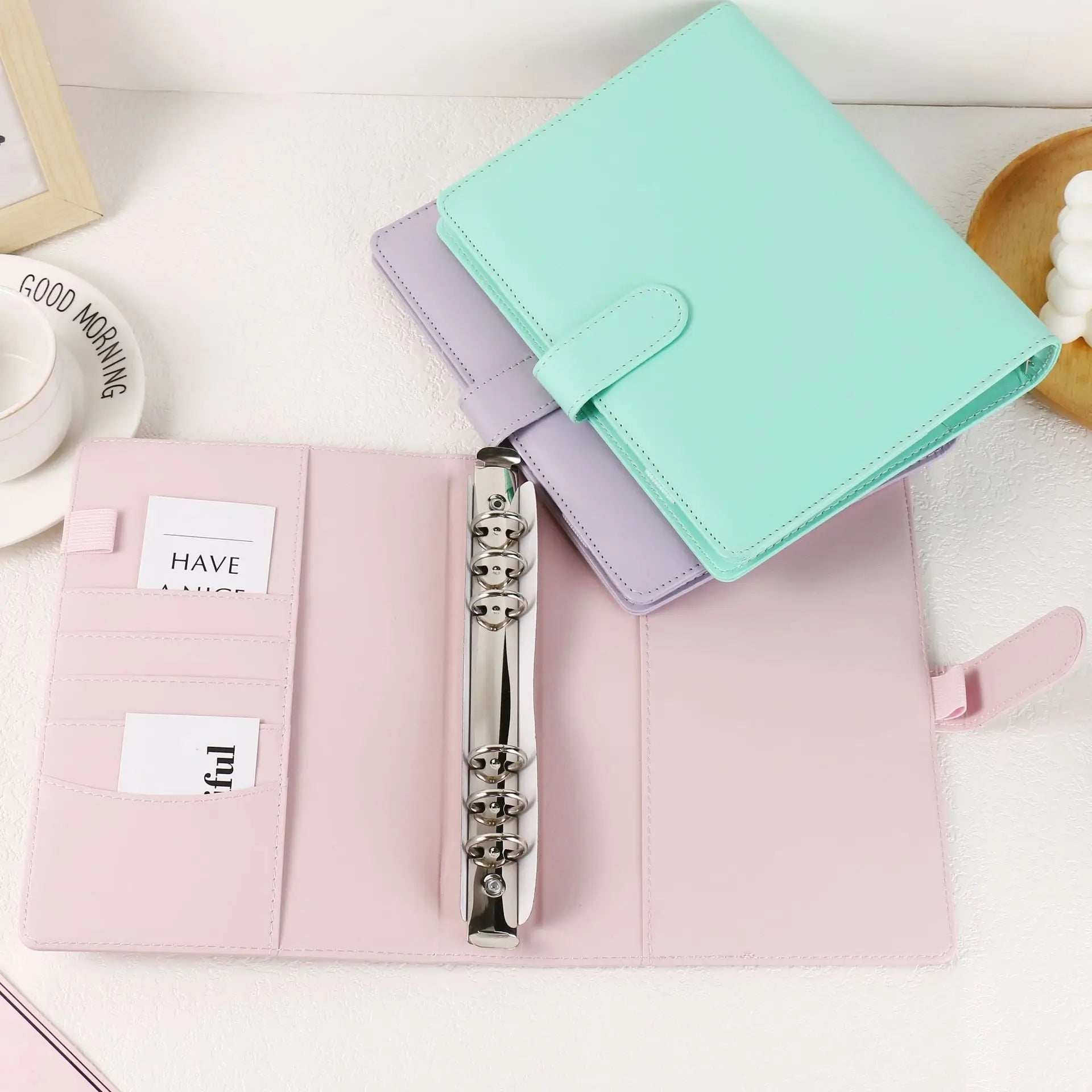 A5 PU Leather Binder in Macaron Colours | Planner | DIY Photo Album and Agenda in One