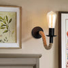 NoctiCord Retro Wall Lamp | Stylish E27 bedside and loft lighting with rope and wood