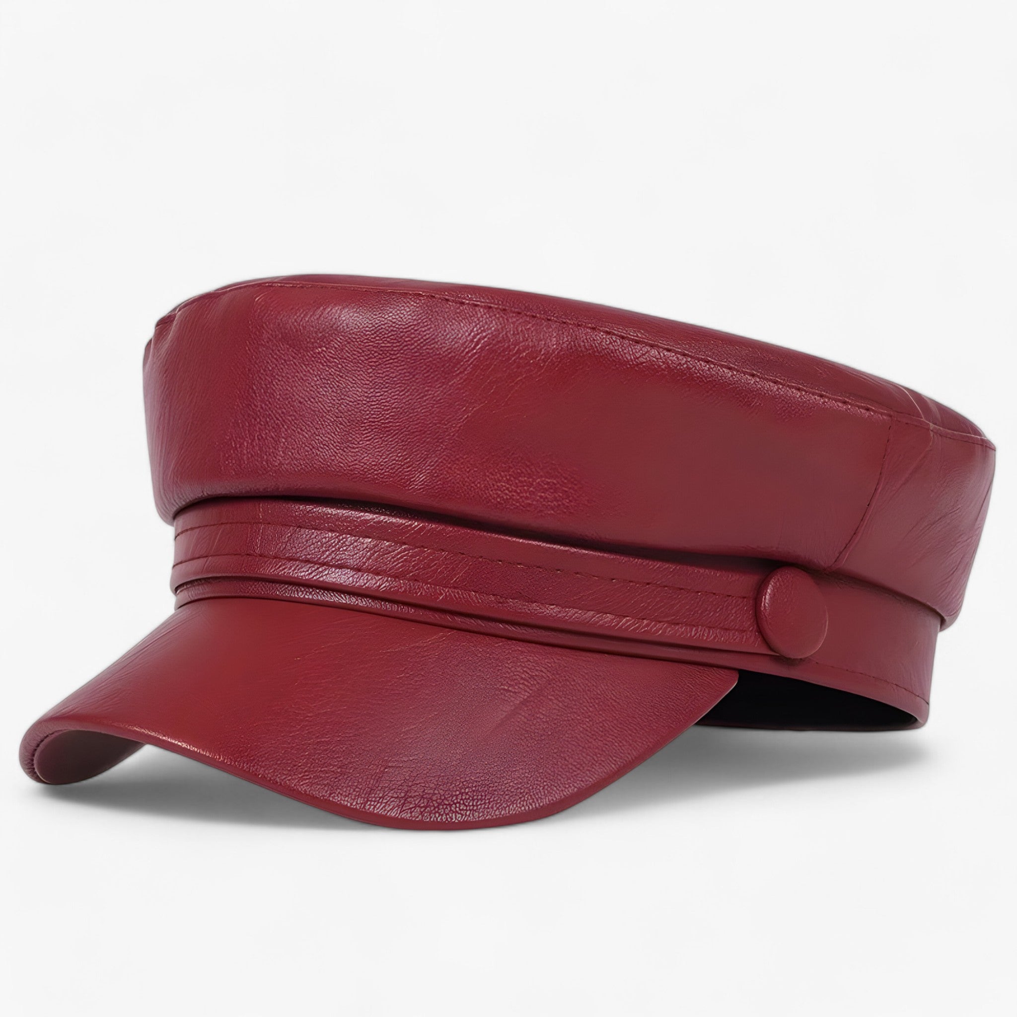 Octagonal Women's Flat Cap in PU Leather – Valence