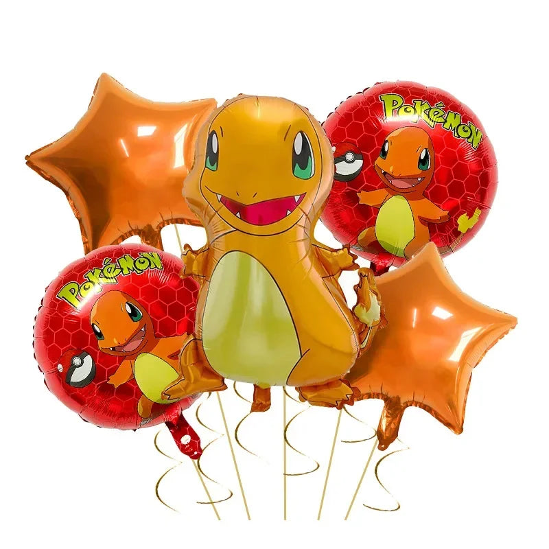 Pikachu and Charmander Aluminium Balloons – Party Decoration for Pokémon Fans