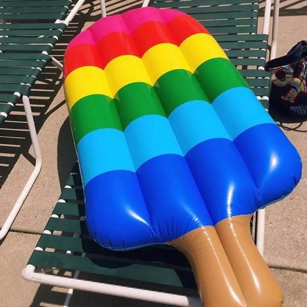 Inflatable Pool Float in Ice Cream Shape – Cheerful Rainbow Lounge for the Pool