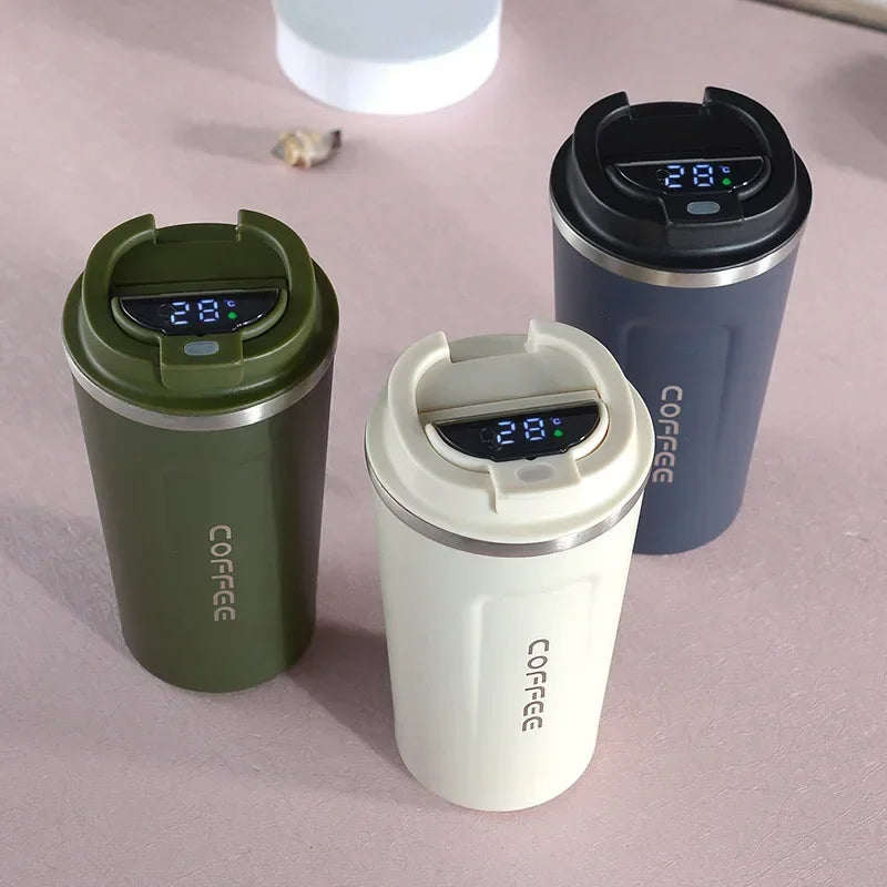 Stainless Steel Thermo Mug with Smart Temperature Display – TempMate