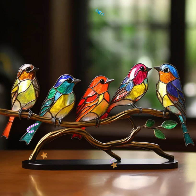 Cheerful Bird Group - Colourful Decoration