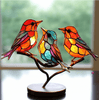 VividVista Stained Glass Bird Ornaments | Nature-Inspired Handmade Window Decorations