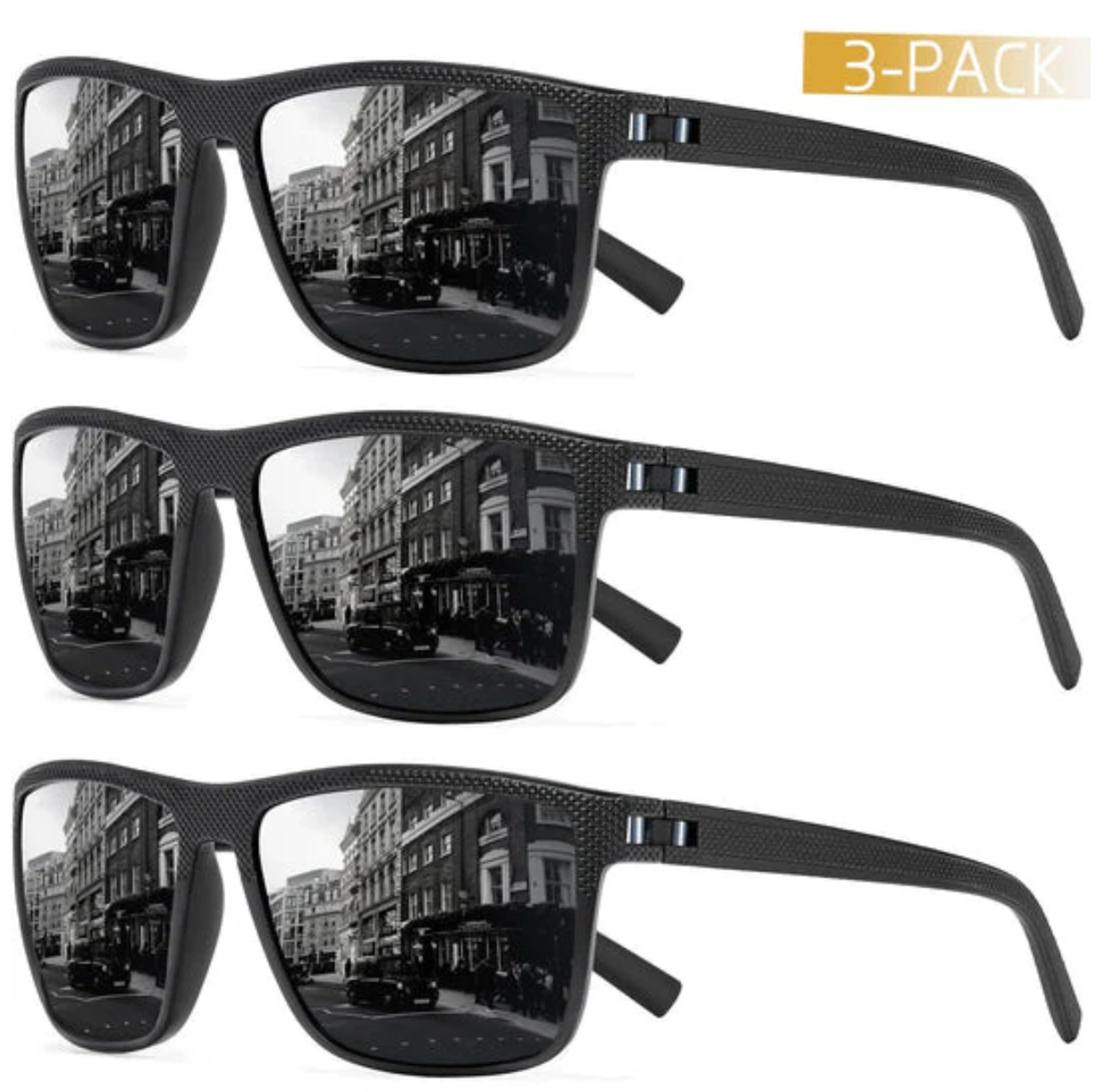 Polarised Sunglasses Set (3 pieces) – UV400 Protection & Anti-Glare for Outdoor Activities