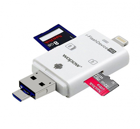 QuickTransfer USB Stick and SD Card Reader – Fast File Transfers from iPhone, Android and More