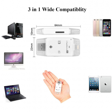 QuickTransfer USB Stick and SD Card Reader – Fast File Transfers from iPhone, Android and More