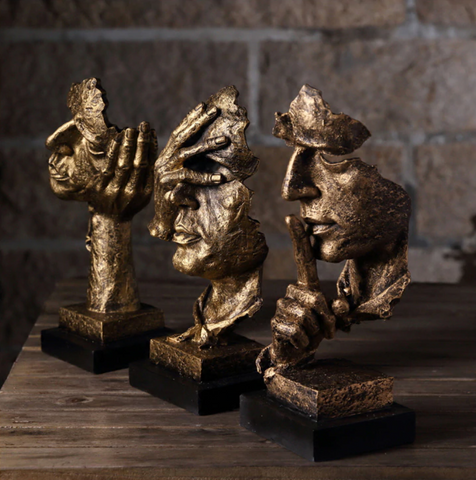 Abstract Golden Sculpture "NordicLine" – Modern Scandinavian Decoration