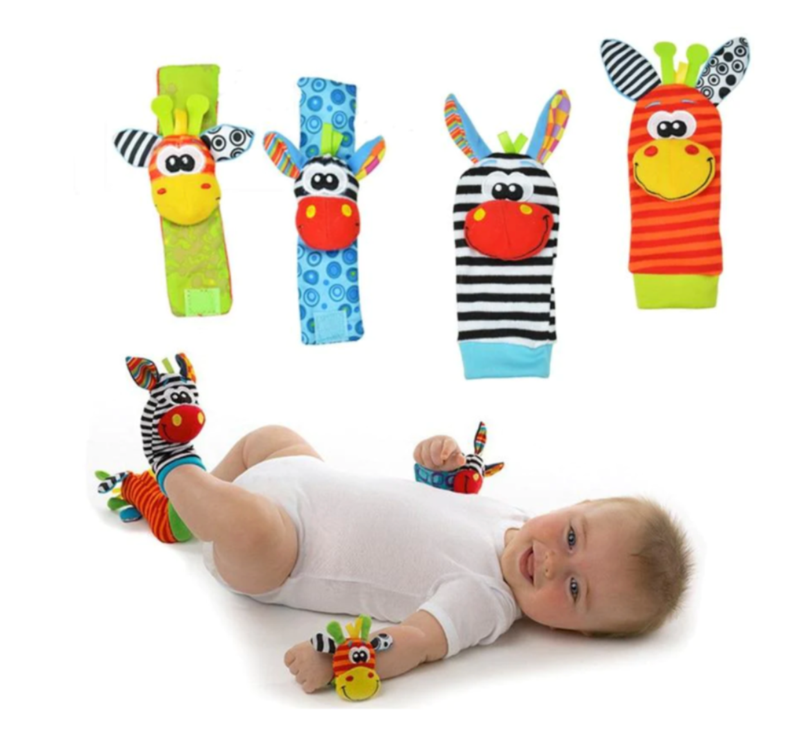 Sensory Rattle Set for Babies with Hand and Foot Play – WobbleFun (Buy 1, Get 1 Free)
