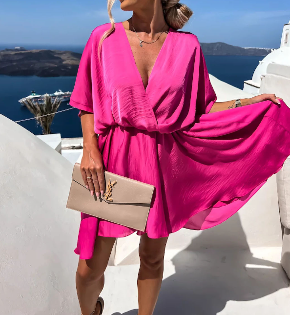 GITA | Chic Mini Dress for Women with V-Neck - Summer, Elegant & Luxe