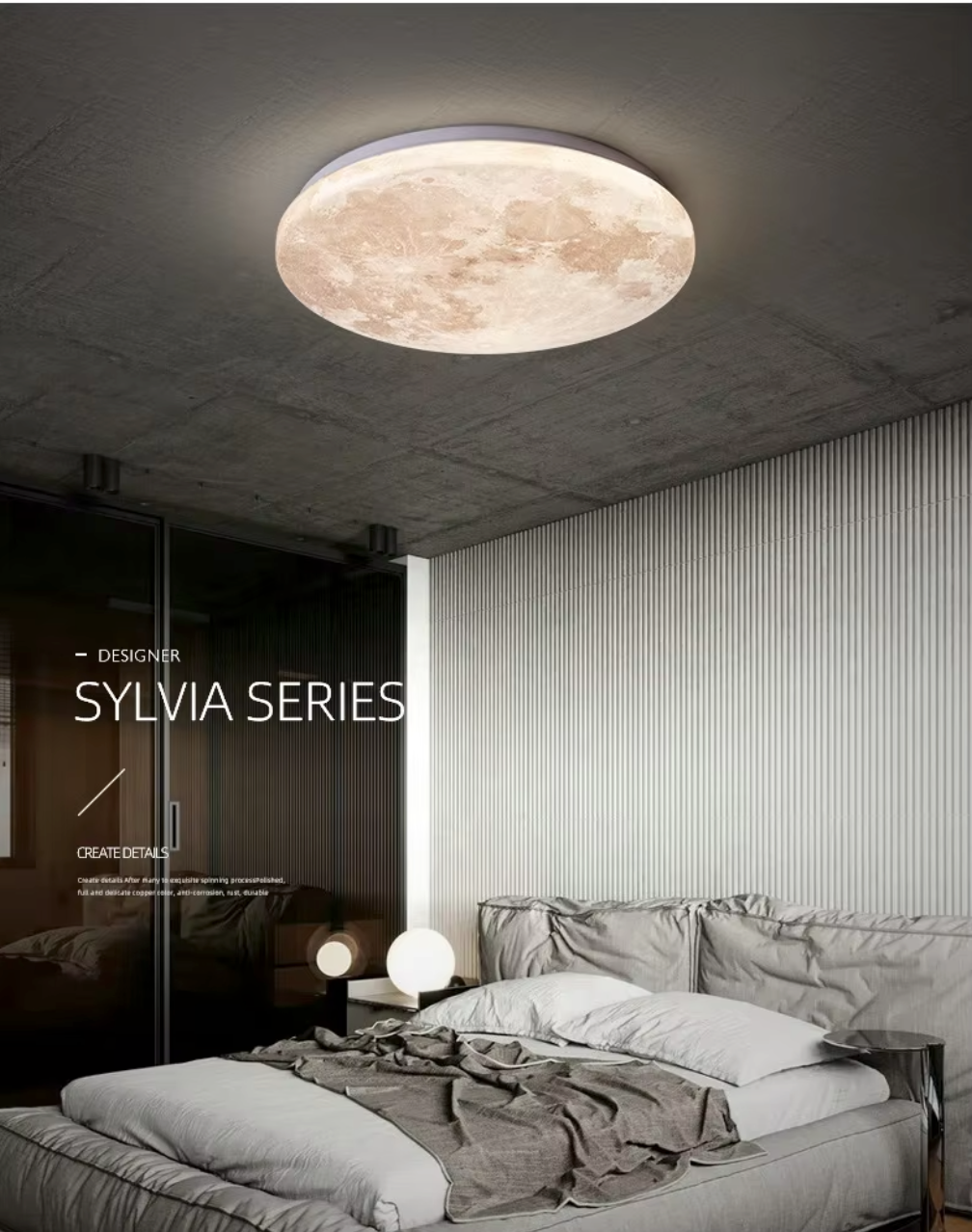 MoonAura Moon LED Lamp | Dimmable | Ø26-40 cm | Colour Change with Remote Control | Suitable for Bedroom, Hall & Bathroom | Modern Minimalist Style | Energy Efficient | Easy Installation