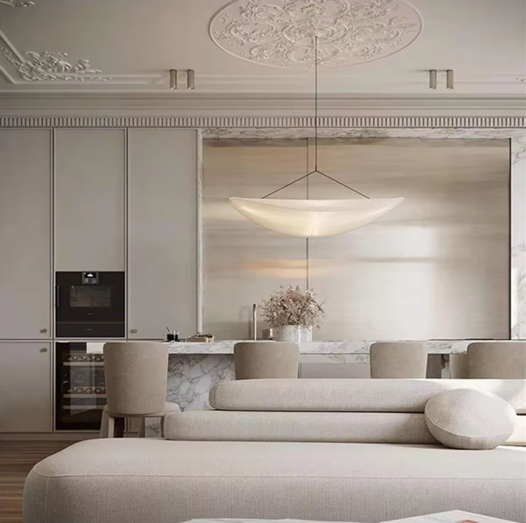 Japandi Style | Silk Ceiling Lamp | Elegant Pendant Light | Soft Lighting | Luxurious Fabrics | Modern and Traditional Interiors | Sustainable and Eco-Friendly | Dimensions: 40/60/80/100 cm | LED Included