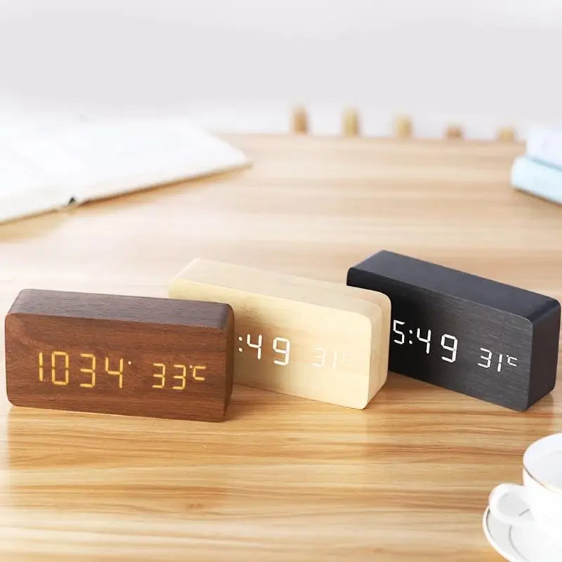 Sandsberg Wooden Digital Clock | LED Display | Modern Design | Silent | Eco-Friendly