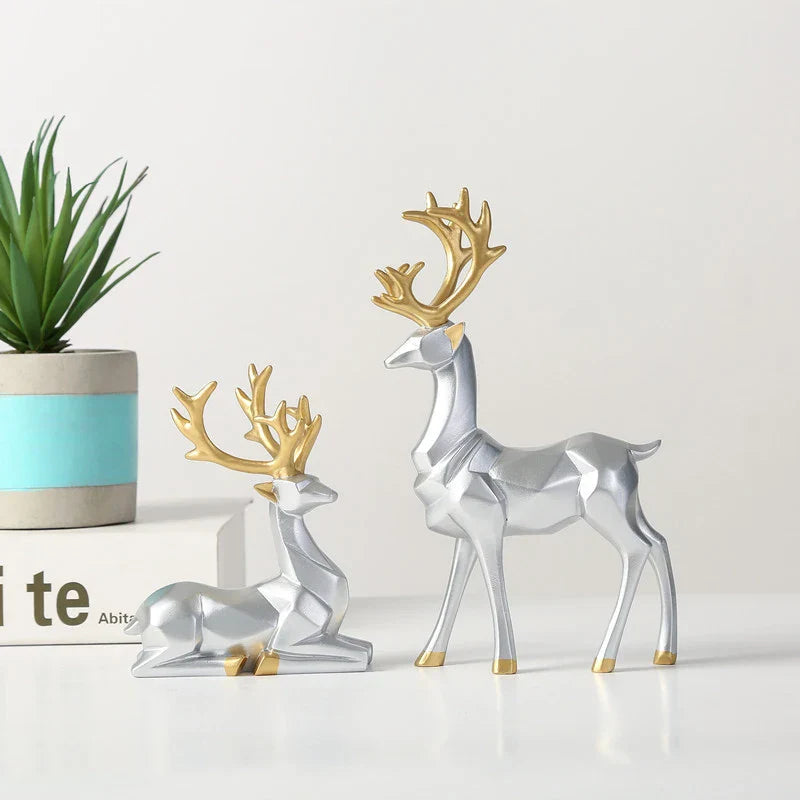Geometric Deer Sculptures - Modern and Elegant