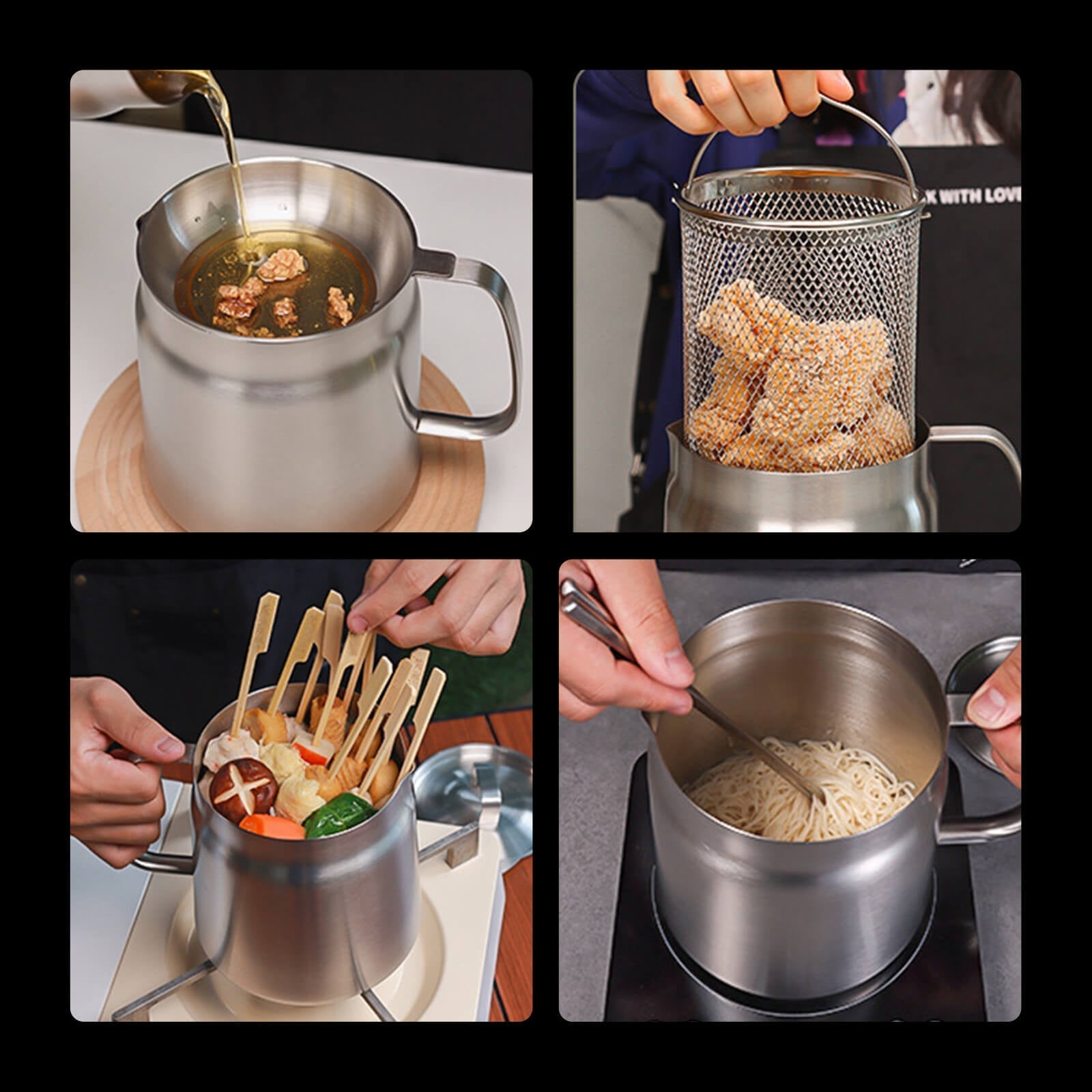 CookEase Oil-Saving Frying Pan | Versatile stainless steel frying solution for crispy, oil-light dishes