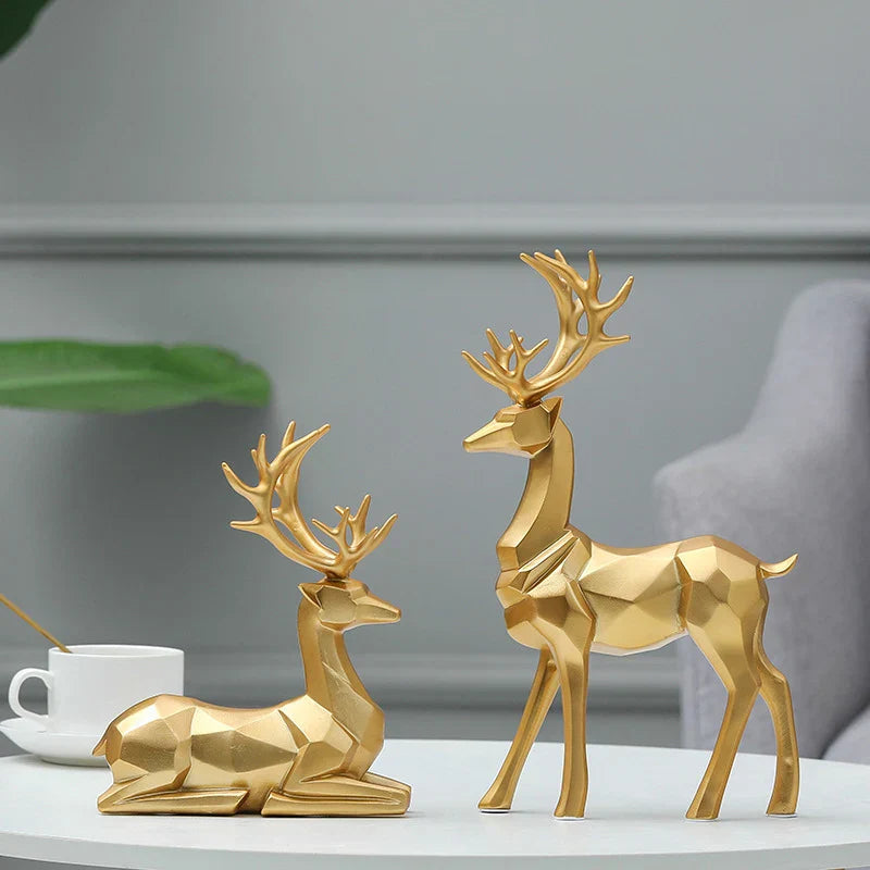 Geometric Deer Sculptures - Modern and Elegant