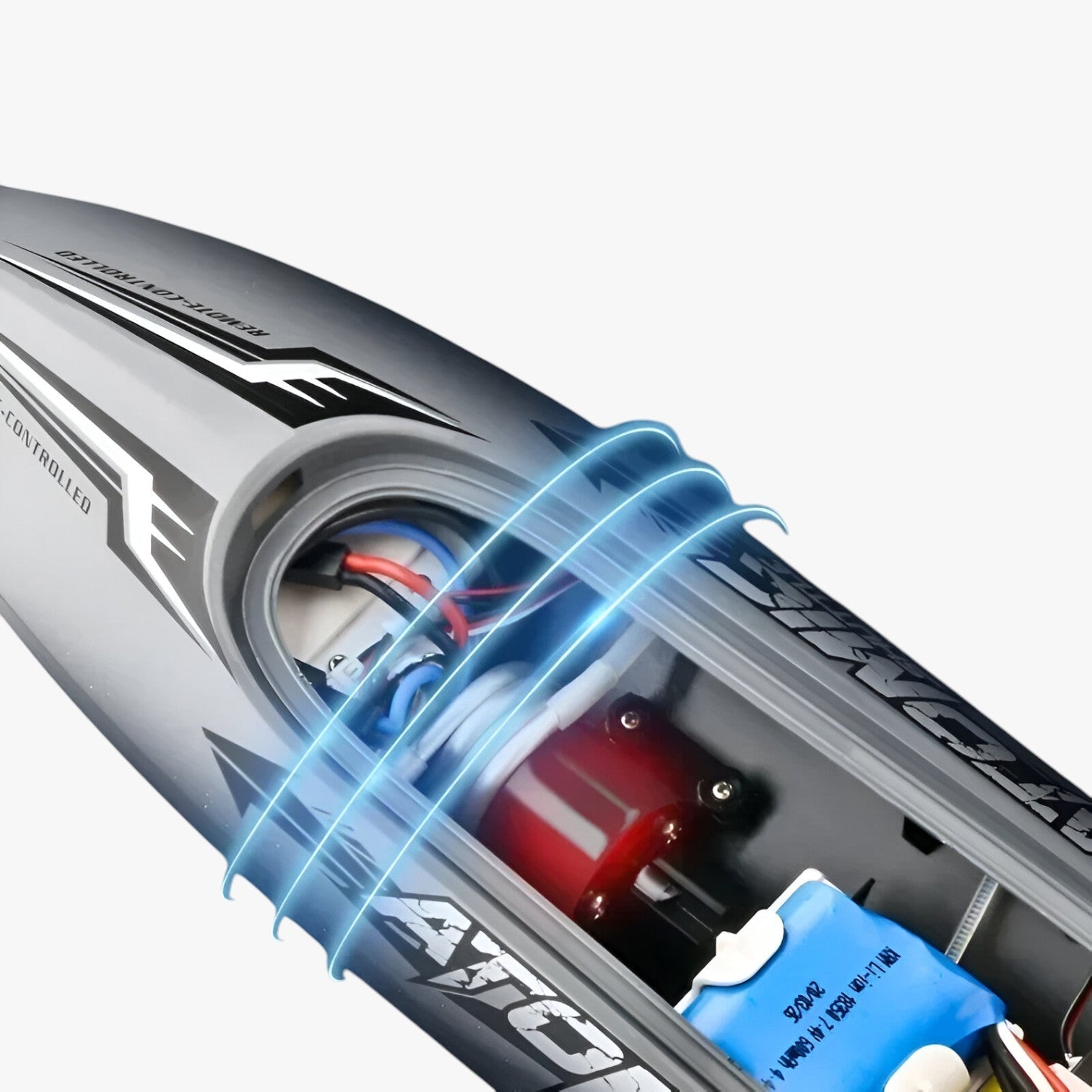 High-Performance Racing Boat AquaX – RC Speedboat with Water Cooling & Auto-Reset