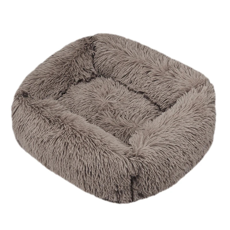 FurHaven Deluxe Dog Lounger | Long plush, washable pet bed for dogs and cats