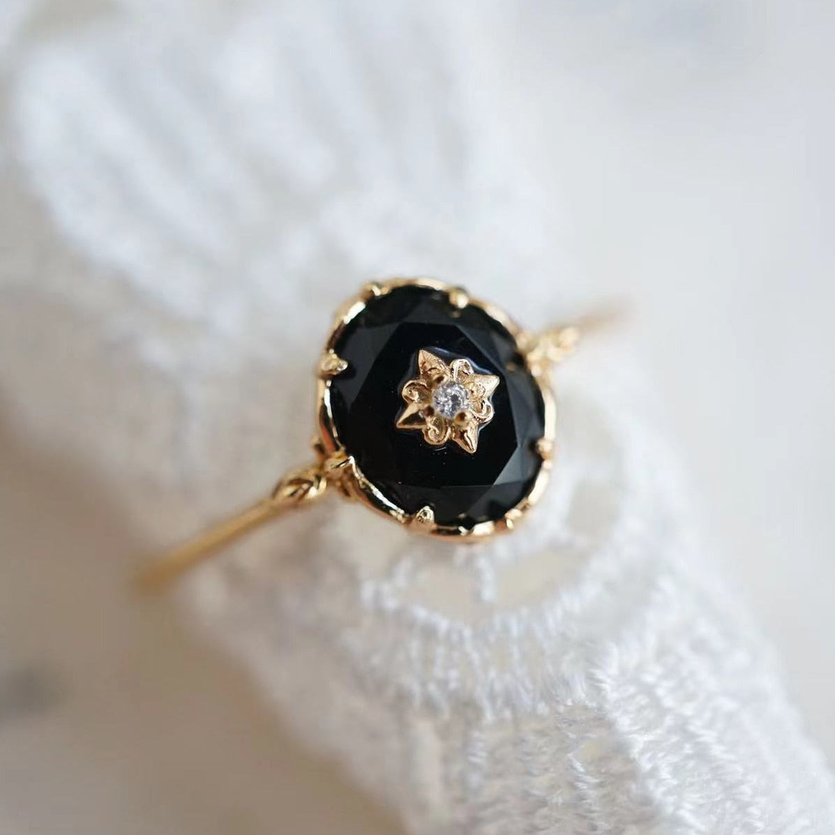 Black Agate | Natural Black Agate Ring for Women