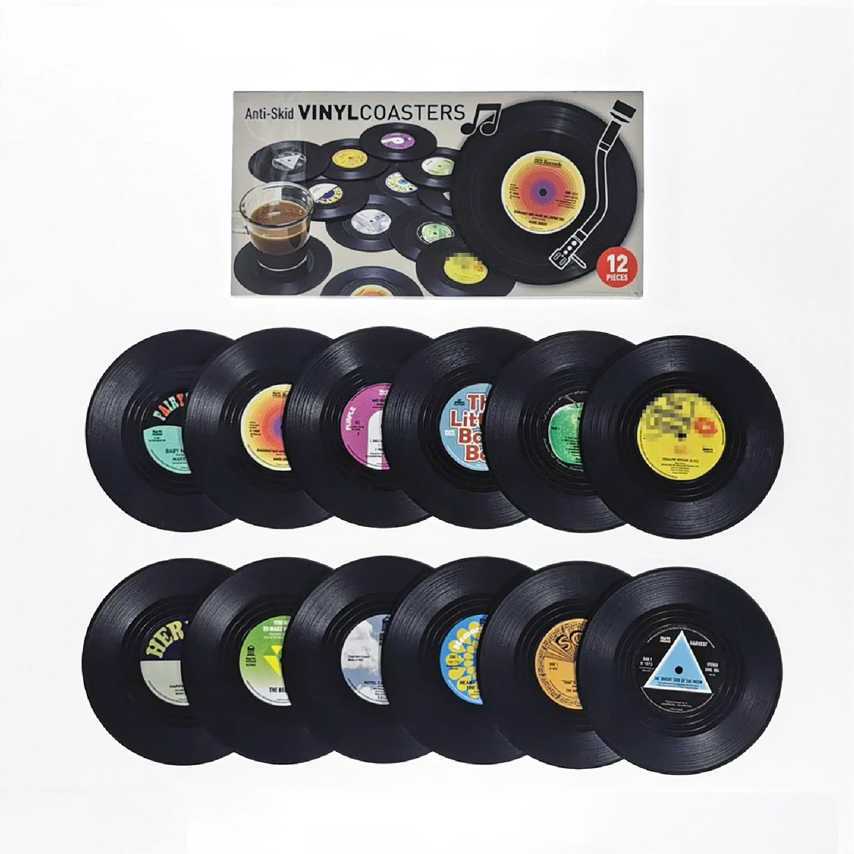 Retro Vinyl Coasters Set - Protect Your Furniture with Musical Style