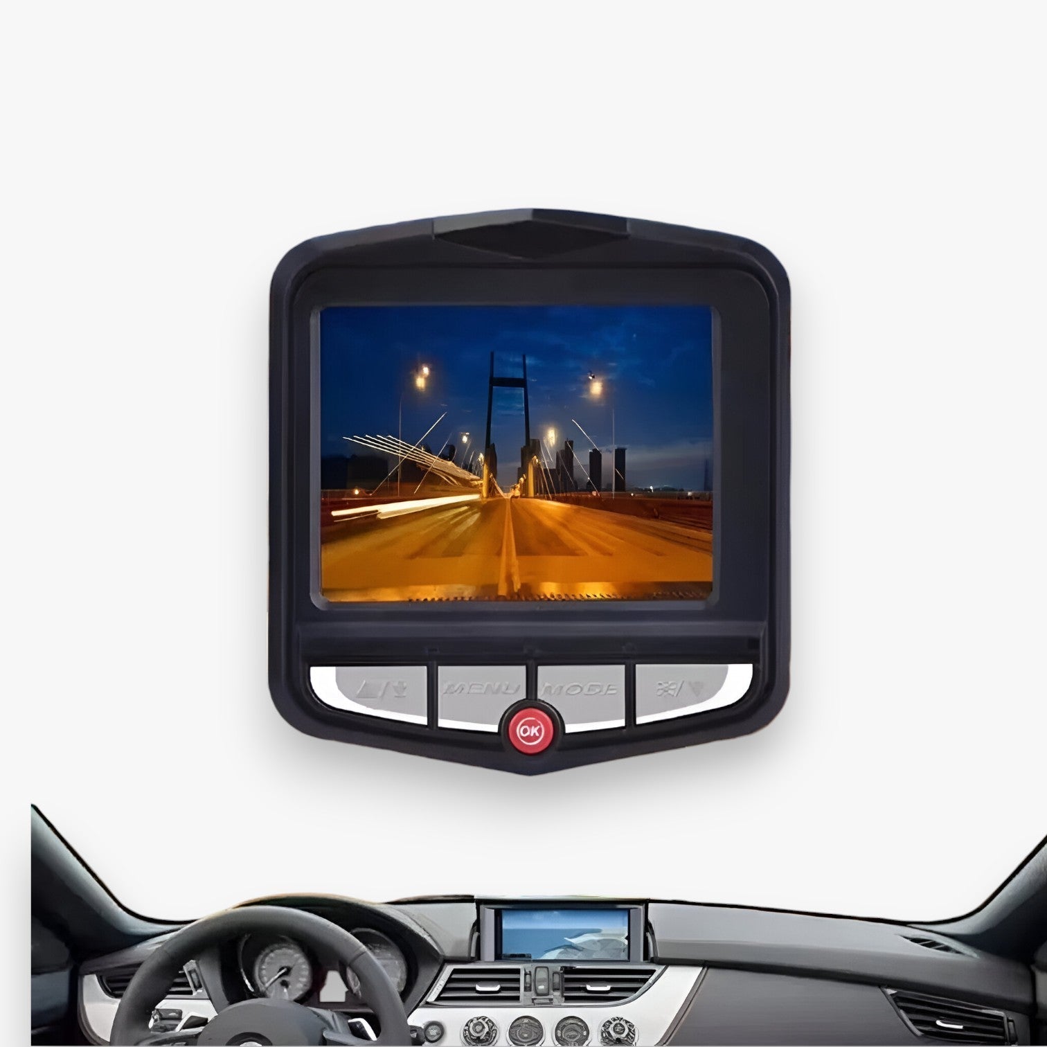 Compact 1080p HD Dashcam – Night Vision with Loop Recording