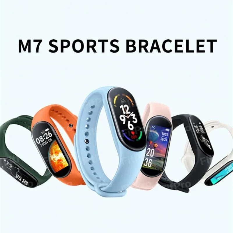M7 Smart Watch for Men and Women Smartband Heart Rate Smartwatch Fitness Tracker Blood Pressure Sports Smart Bracelet for Xiaomi iPhone
