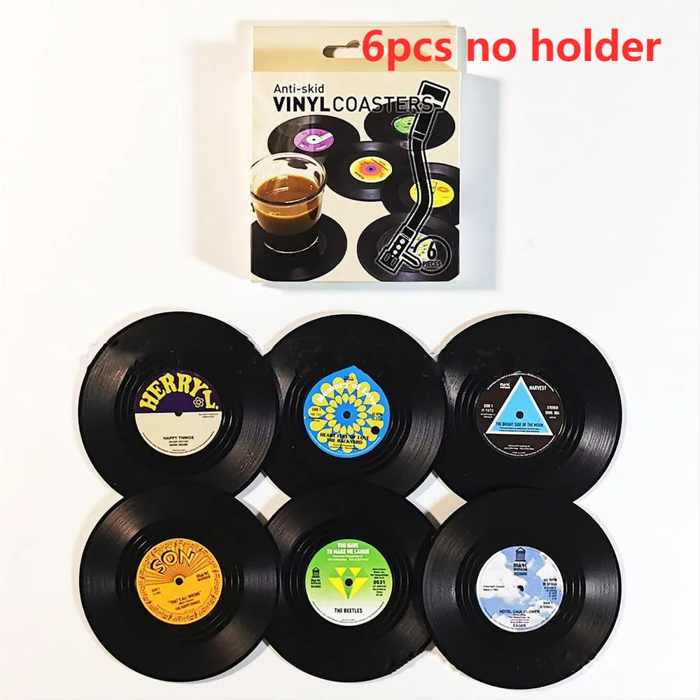 Retro Vinyl Coasters Set - Protect Your Furniture with Musical Style