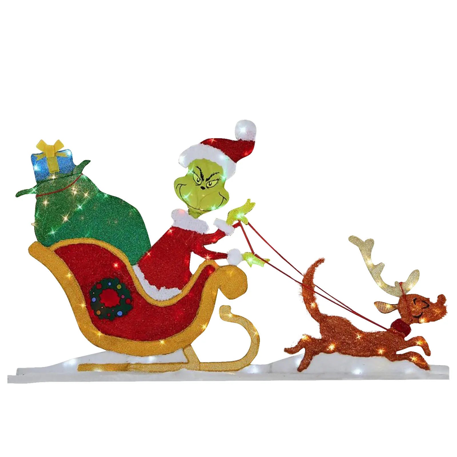 Grinch Christmas Decoration - Cheerful Garden Lighting for the Holidays