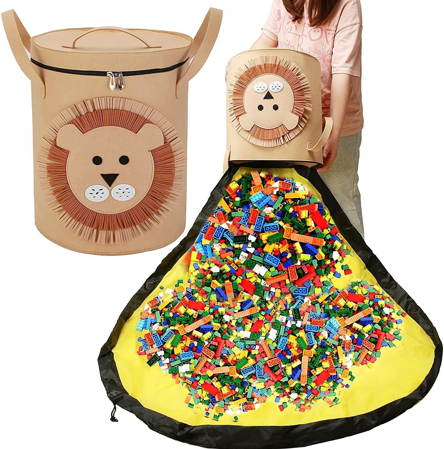 Play Mat & Storage Basket in One - Lino