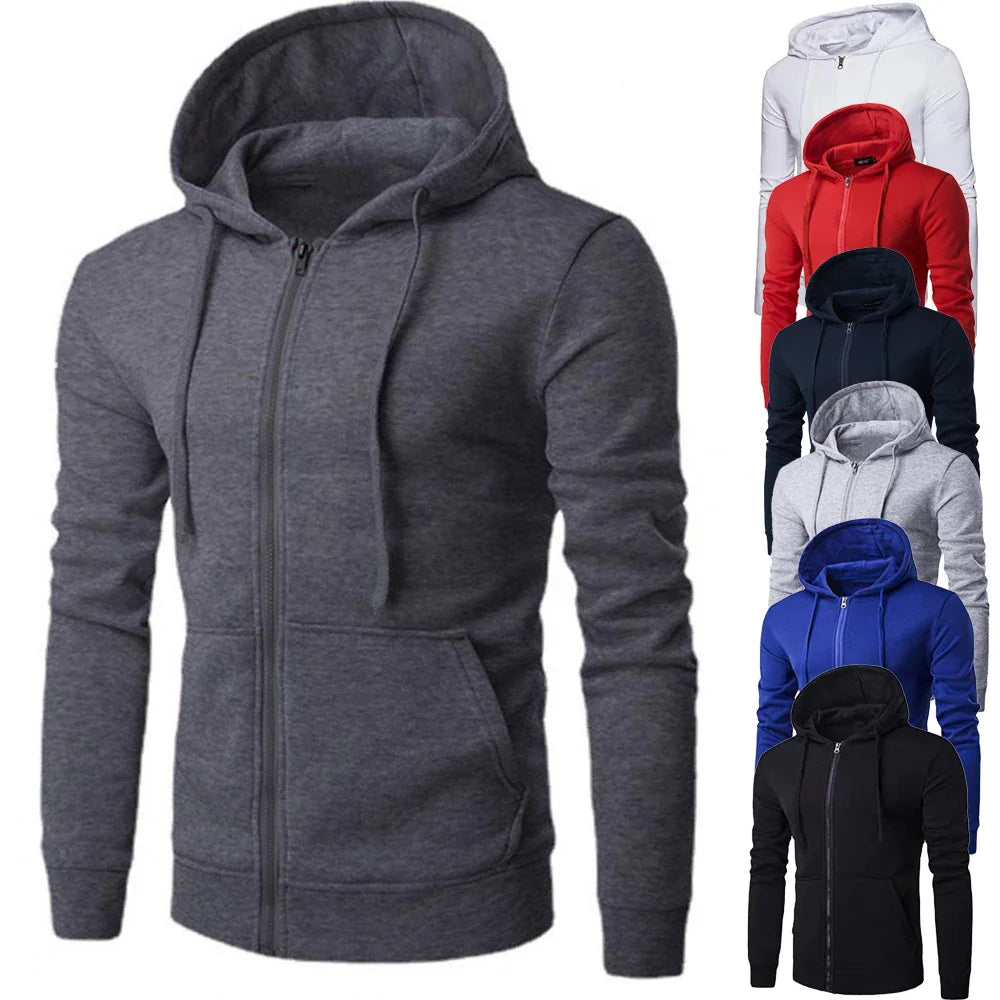FlexGear Autumn Men's Hoodie Sweatshirt Slim Fit Long Sleeve | Hoodie | Casual Sweatshirt with Zip Closure, Fashion Jacket for Men