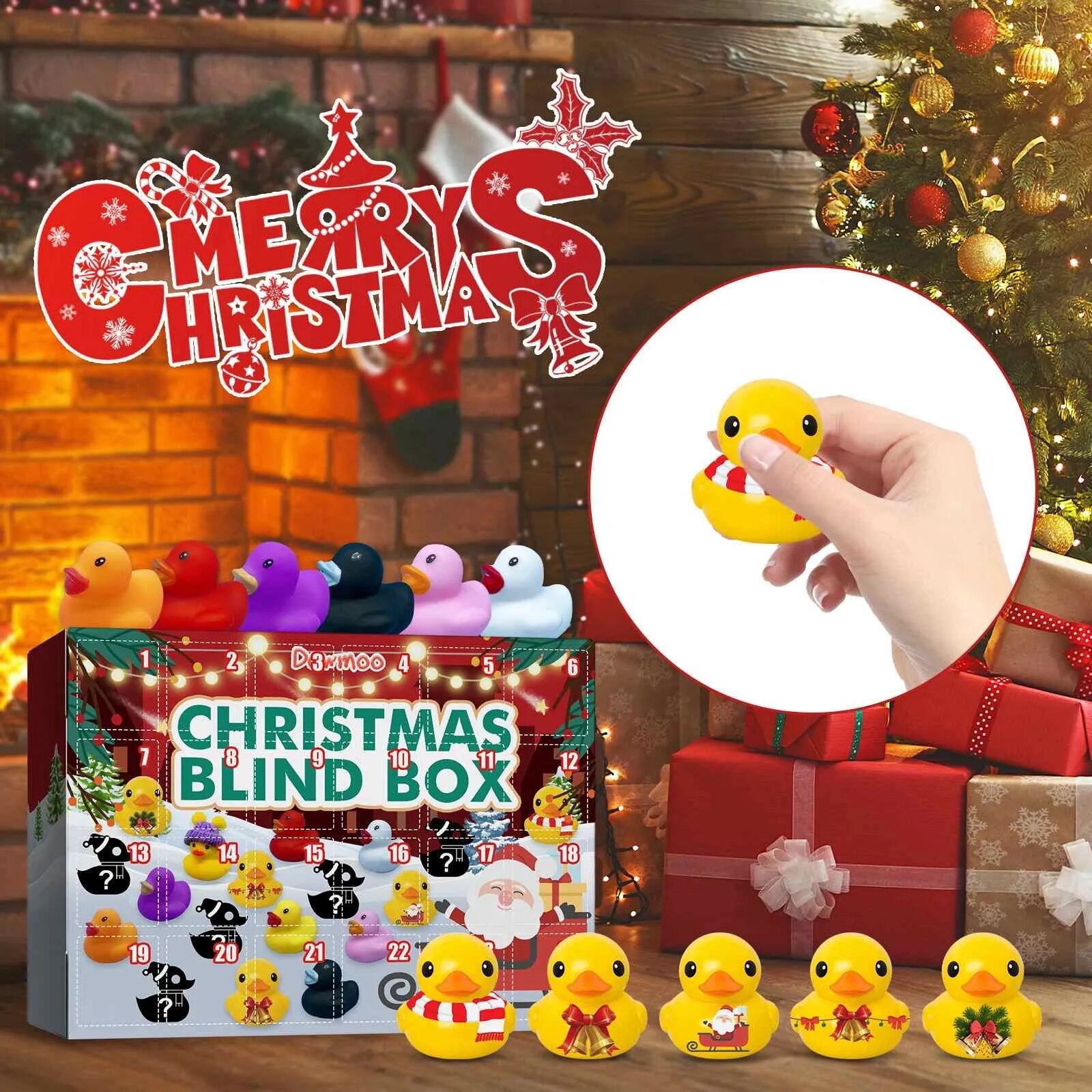 JoySpritz Christmas Duck Calendar | Festive Rubber Ducks with Unique Holiday Designs