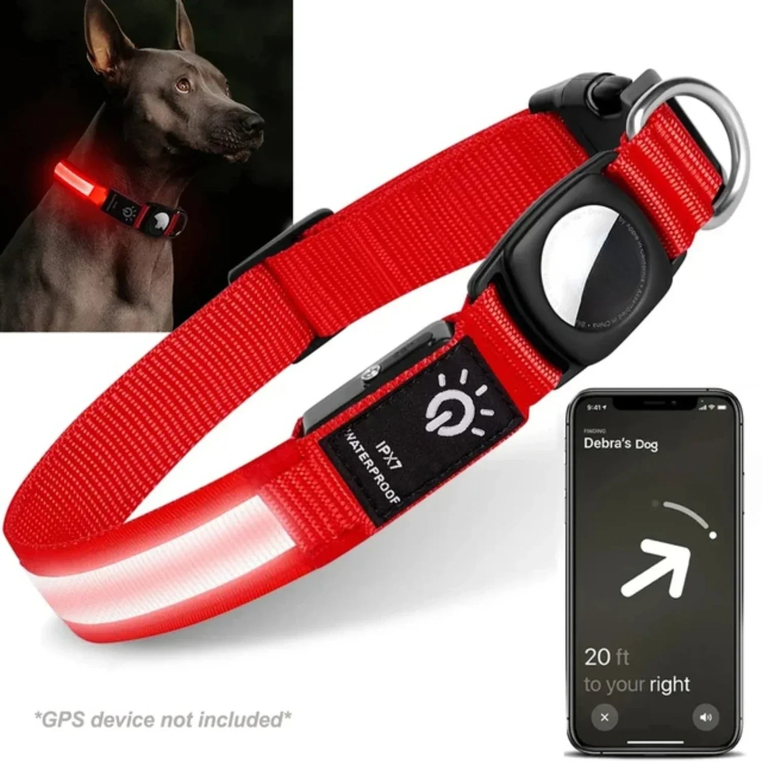 GlowTrack - GPS LED Dog Collar