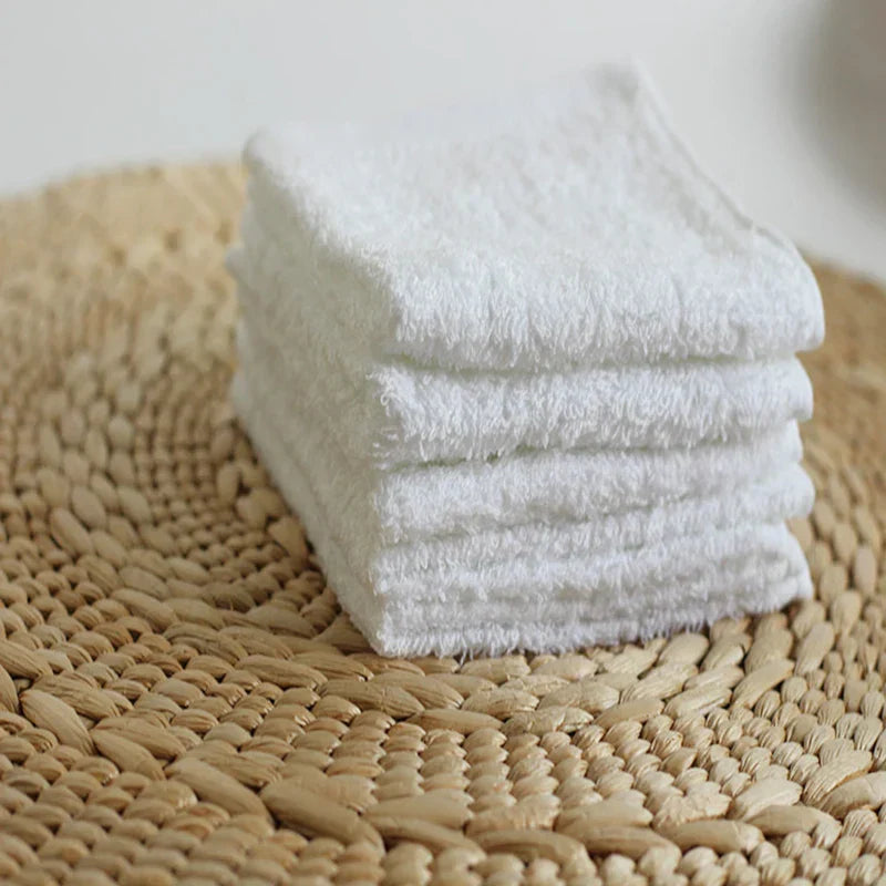 10 Pieces of White Soft Cotton Face Towels Hotel