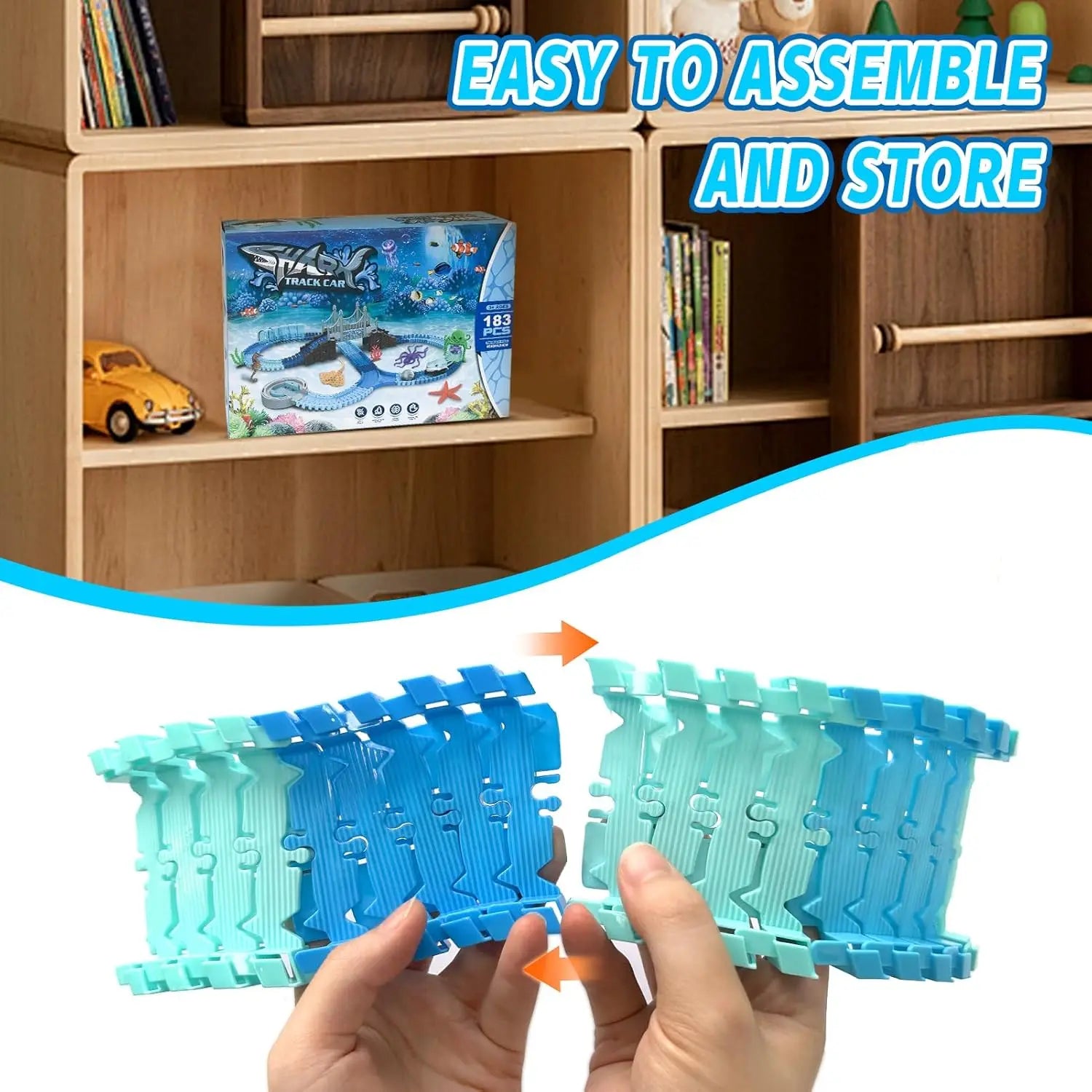 Electric Shark Rail Car Puzzle Set – Creative Building Toy for Children