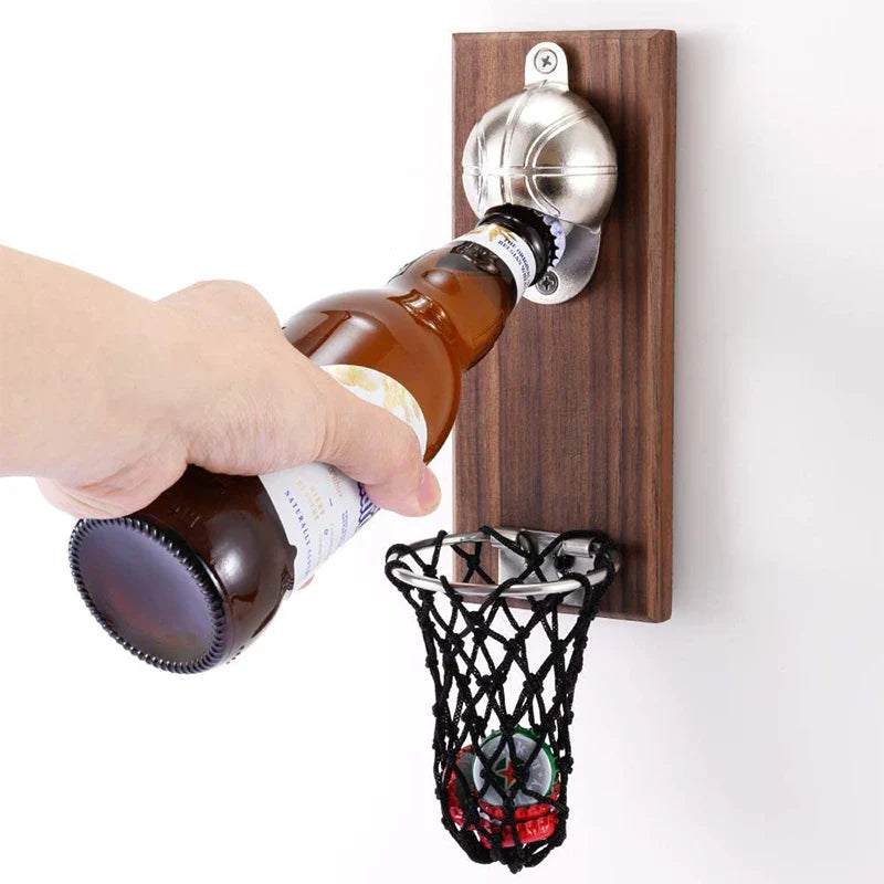 Basketball Net Wall Bottle Opener - Sporty Gift for Father's Day