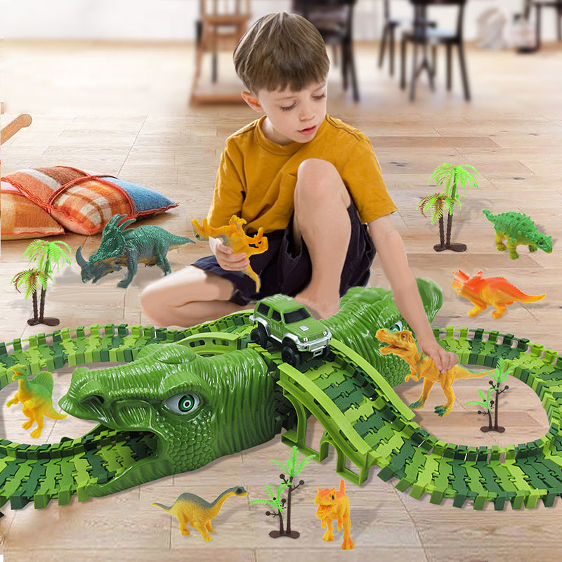 DinoTrack - Dinosaur Toy Set - 360-Degree Track